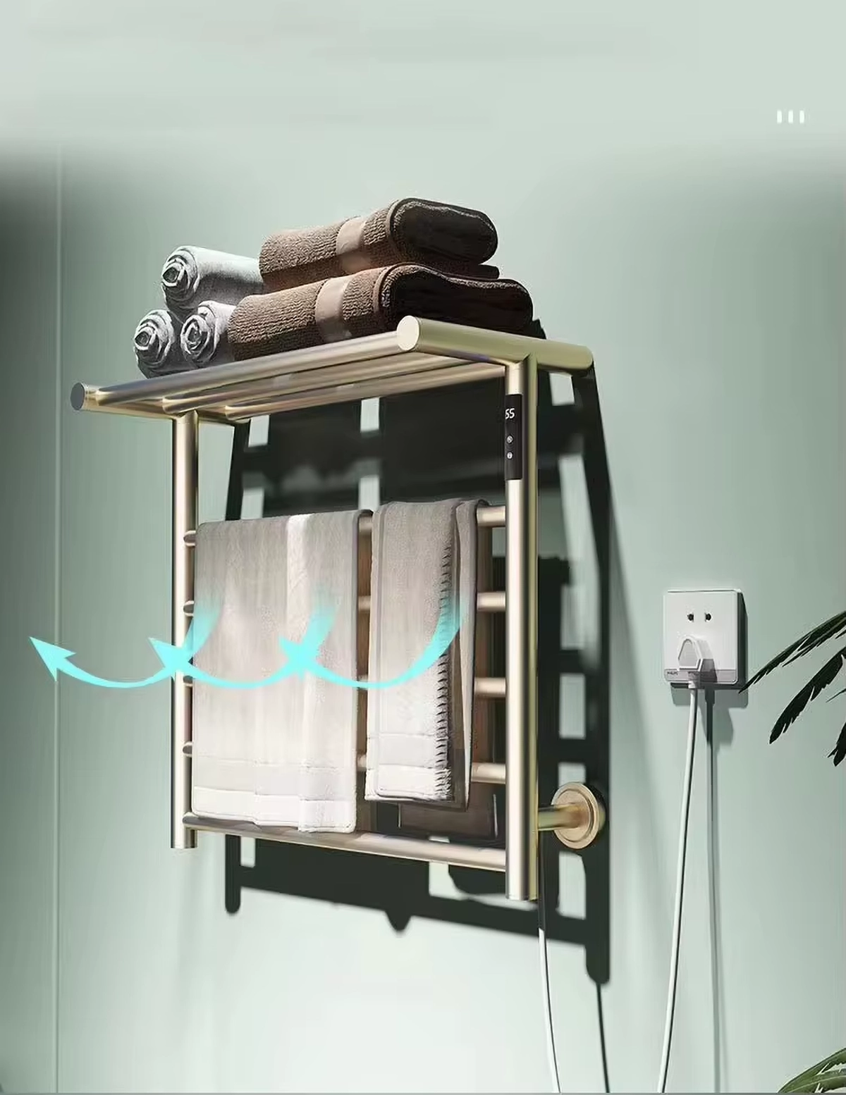 Sèche-serviettes tubulaire doré